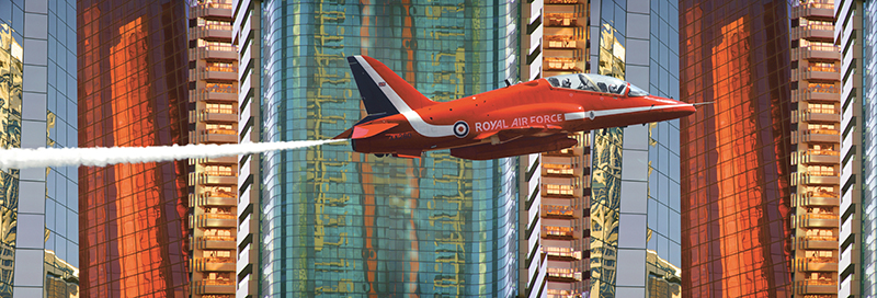 Flight of the Red Arrow Along Sheikh Zayed Road